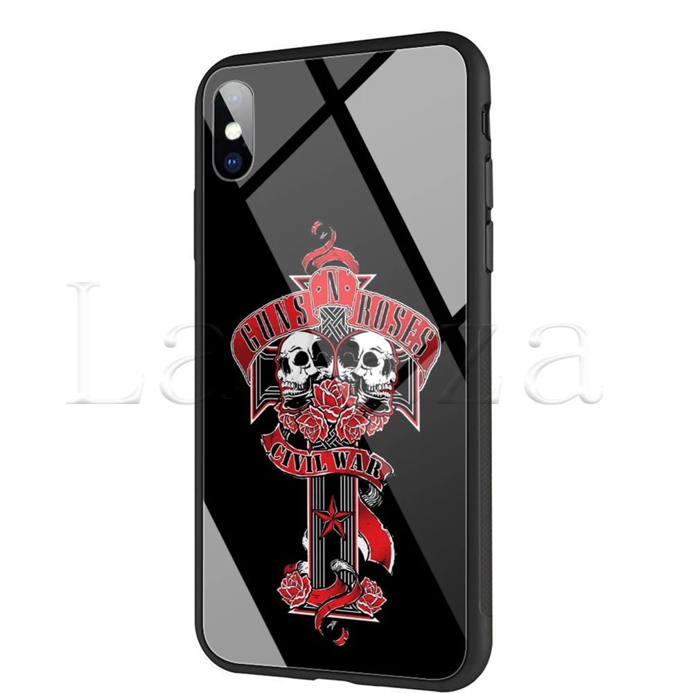 Чехол Lavaza Guns N Roses из закаленного стекла для iPhone XS MAX XR X 8 7 6 6S Plus|Бамперы| |