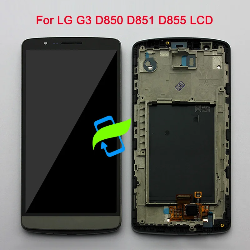 

5.5" Original Dsiplay Screen For LG G3 D850 LCD Touch Screen Digitizer Assembly with Frame For LG G3 Display D850 D851 D855 LCD