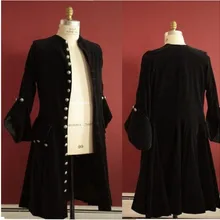 Косплей diy средневековый винтажный черный вельветовый в готическом стиле платье пальто косплей пират Флибустьер Swashbuckler Ренессанс пальто L320