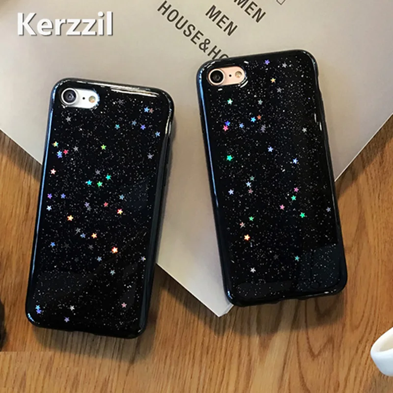 

Kerzzil Case For iPhone 7 8 6 6S Plus Bling Shining Stars Soft Crystal Clear TPU Silicon Cover Cases For iPhone X XS max Xr Back