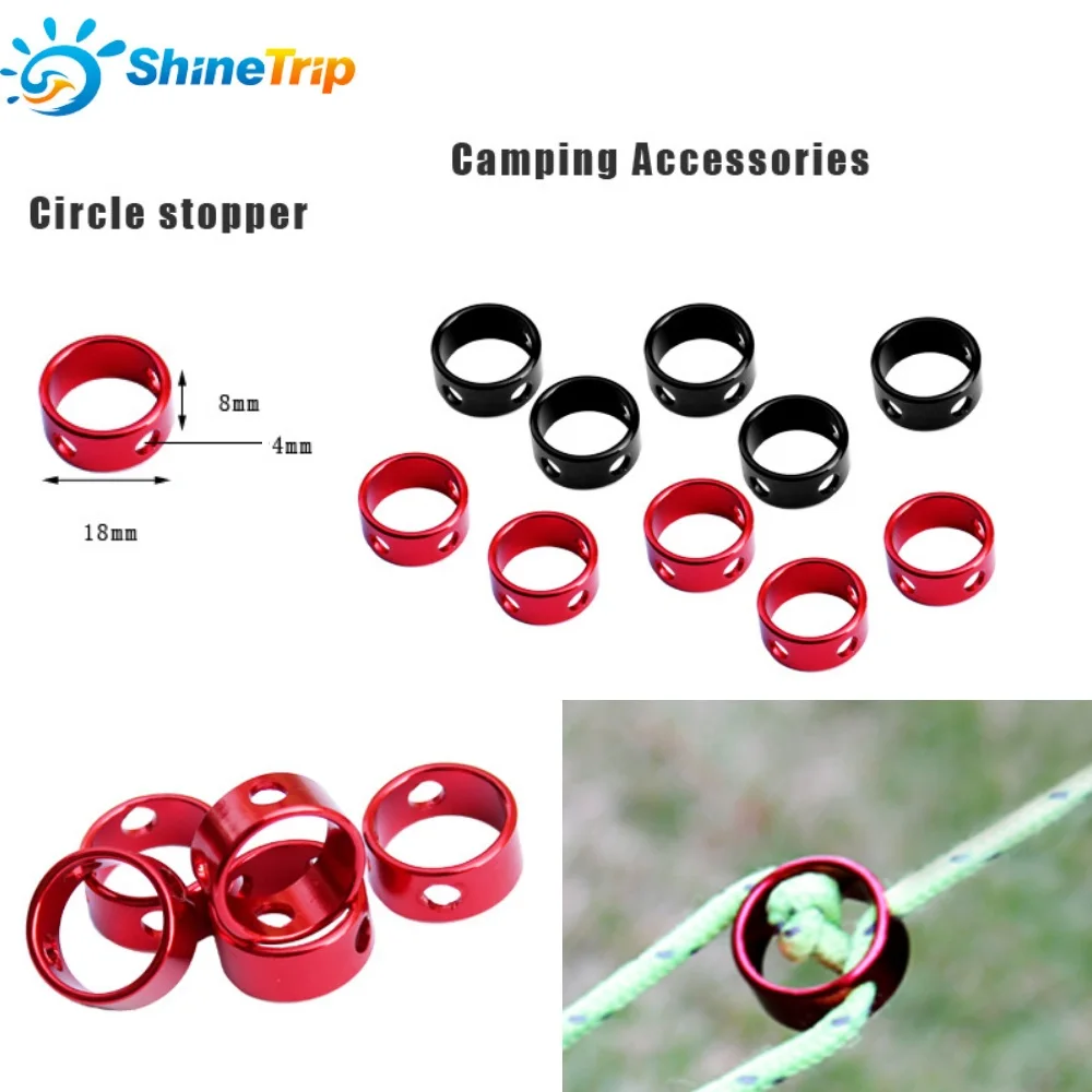 

10 X Shinetrip Camping Tent Wind Rope Adjuster Round Regulating Buckle Camping Cord Tensioner Outdoor Fixing Ring Tent Accessory