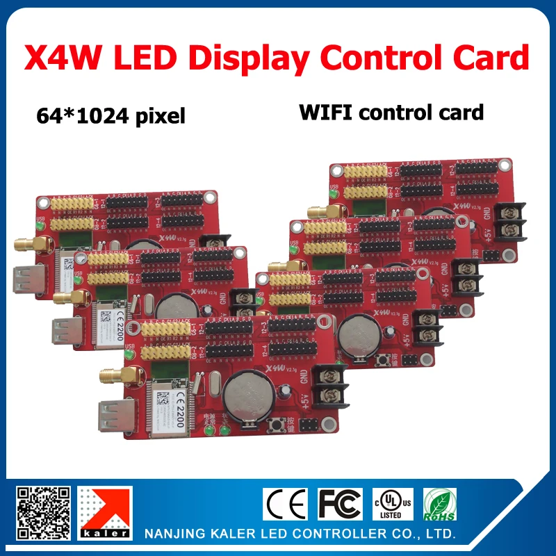 

kaler Running text wifi led display controller card support all languages led sign control card wifi input support 64*1024 pixel
