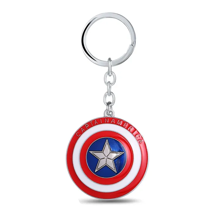 Superhero Alloy Captain America Key Chain Keyring Bags Pendant Cartoon Gifts