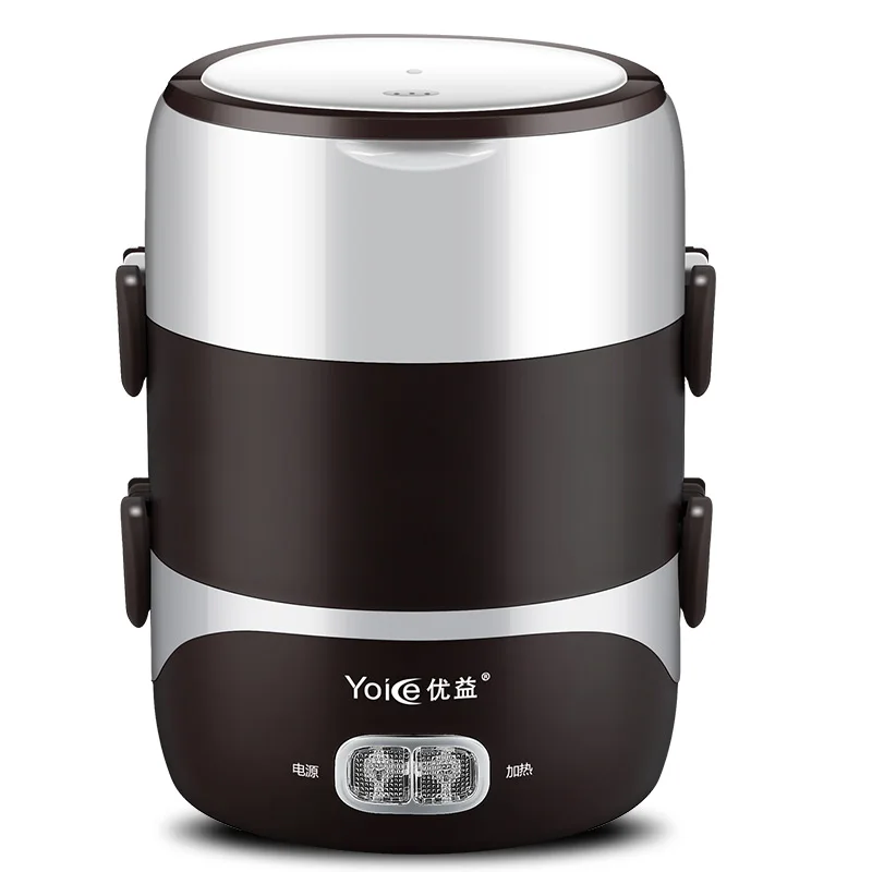 

Handle Electric Lunch Box Steamed Rice Cooker 3 Layers Insulation Plug-in Automatic Heating Food Container Steamed Rice Cooker