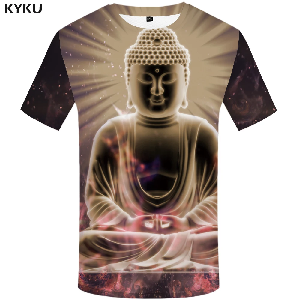 

Funny T shirts Buddha T shirt Men Meditation Tshirts Casual Psychedelic T-shirts 3d Colorful Shirt Print Space Anime Clothes
