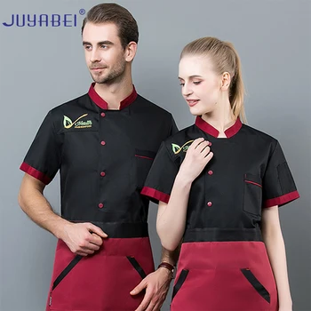 

Summer Professional Restaurant Chef Jacket Unisex Chef Coat Hotel Barber Shop Cafe Short Sleeve Chef Shirt Comfortable Fabric
