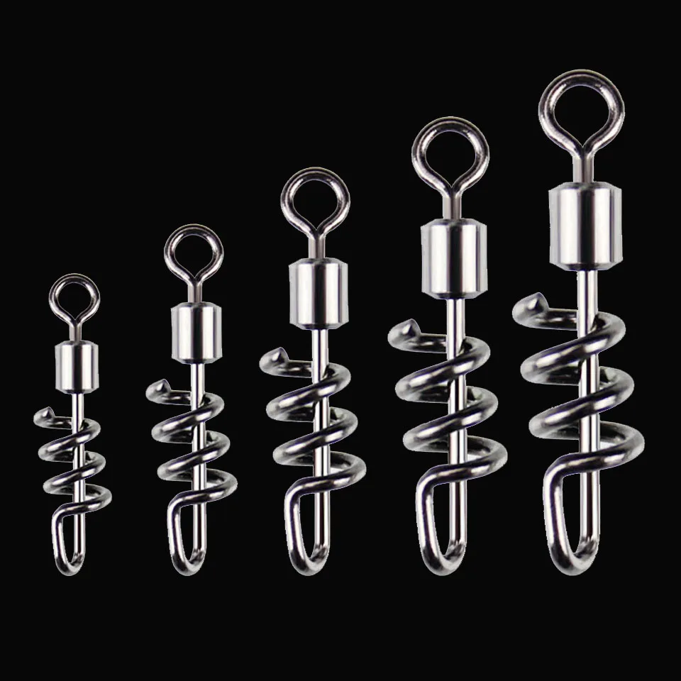 Spiral Fishing Swivel Fast Snap Solid Rings Ball Rolling Fishing Accessories LIN
