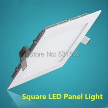 20 штук Ультра-тонкий светодиодный Панель Light 3 Вт 4 Вт 6 Вт 9 Вт 12 Вт 15 Вт 18 Вт 25 Вт квадратный потолочный светодиодный Панель Light 110 В 220 В внутреннего освещения