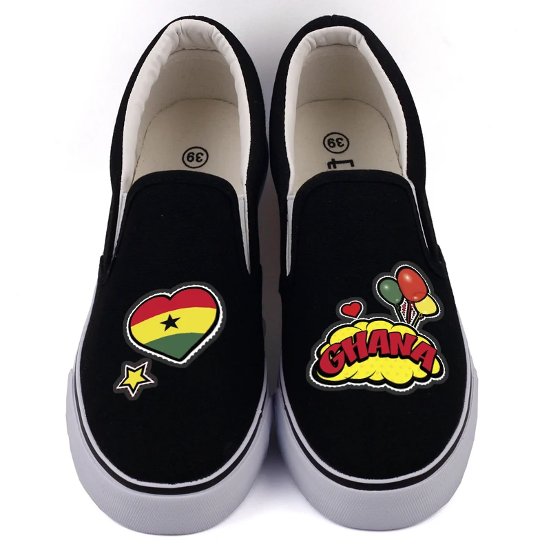 

Creative Pop Art African Country Ghana Flag Customization Canvas Shoes Designer Ghanaian Platform Tenis Shoes Chaussures Femme