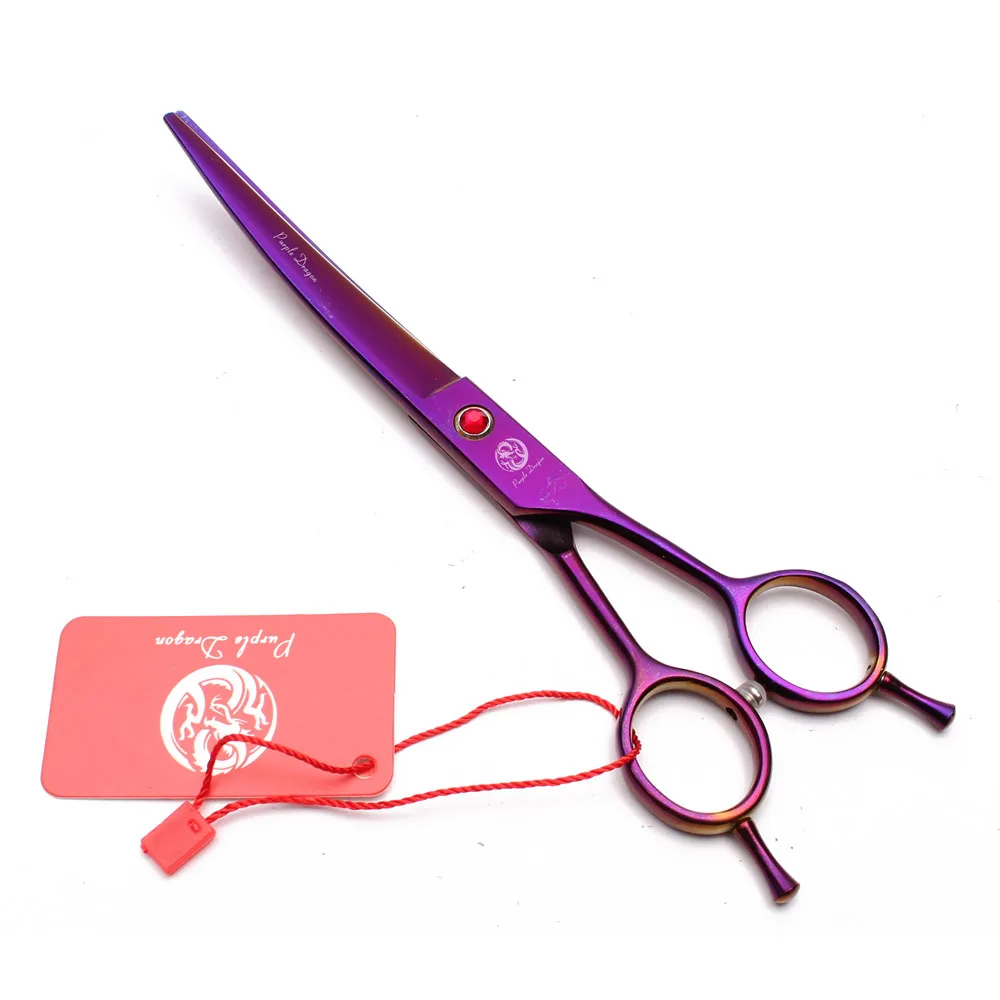 8" Purple Dragon Stainless Cats Clipper Dogs Grooming Scissors Up Curved Scissors Professional Pets Shears Animal Z4003 dog grooming scissors,dog grooming scissors kit