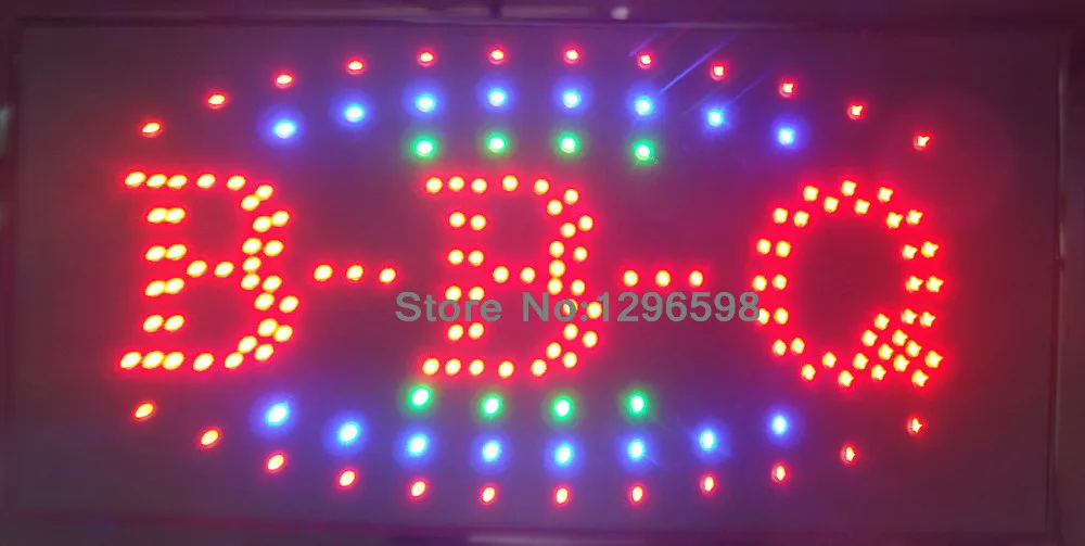 

2017 LED BBQ Shop Open Sign special offer custom sign graphics semi-outdoor Ultra Bright flashing 10*19 Inch BBQ store signboard