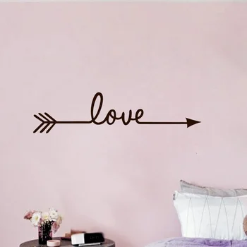 

Romantic LOVE arrow Wall Sticker Living room bedroom background for home decoration Mural Art Decals wallpaper creative stickers