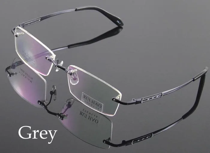 Титановая оправа для очков, мужские дизайнерские очки без оправы, оптические очки, оправа для очков oculos of grau 8926 - Цвет оправы: Grey
