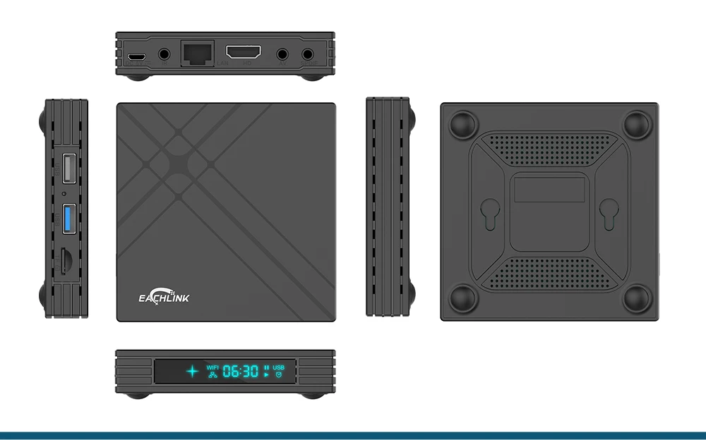 Смарт-ТВ приставка EACHLINK H6 Mini Allwinner H6 3 ГБ ОЗУ+ 32 Гб ПЗУ 2,4 ГБ WiFi 100 Мбит/с USB3.0 BT4.1 Поддержка 6 к H.265 телеприставка