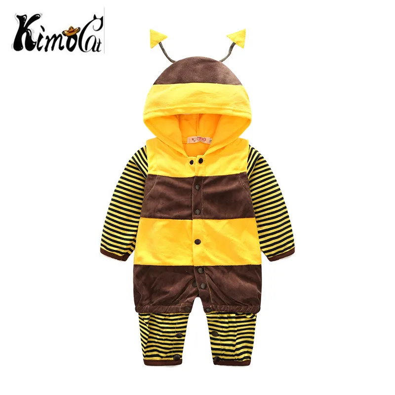 

Kimoca Cute bee Ear Hooded Baby Rompers For Babies Boy Girls Clothes Newborn Clothing Brands Jumpsuit Infant Costume Baby Outfit