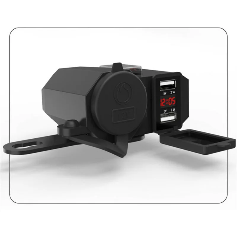 

Accessories Replacement Motorcycle Charger Plastic+Metal Cigarette Lighter Socket Dual Metal Dustproof USB LED
