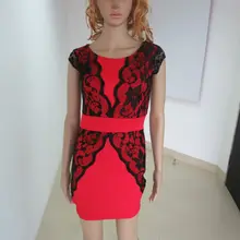 DHL,, новое поступление, летние красные, черные платья с круглым вырезом, дизайнерские Нарядные Кружевные платья с принтом, женские вечерние элегантные платья