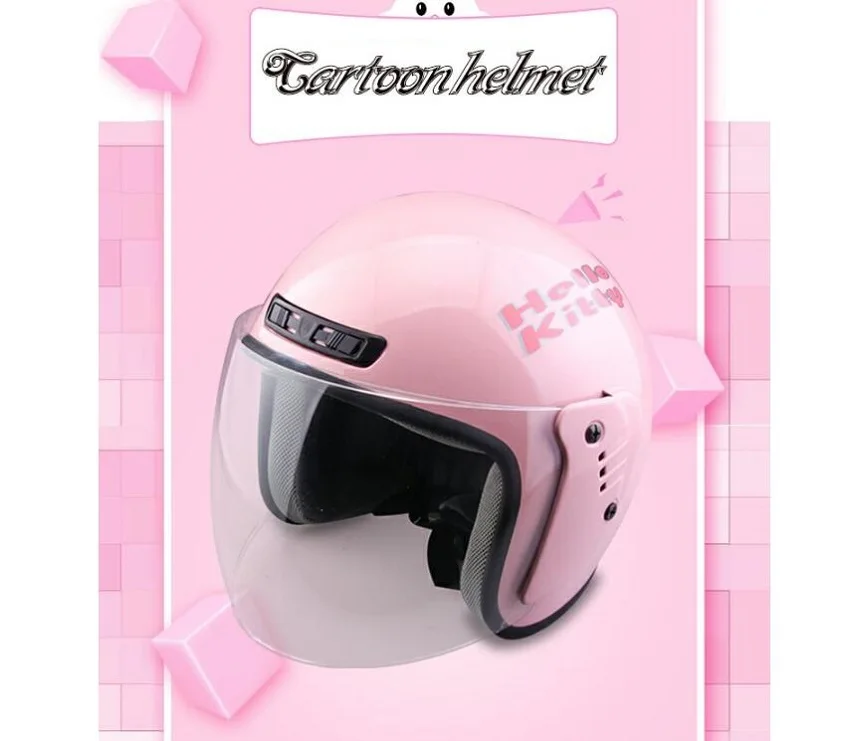 

Motorcycle Helmet Safety Winter Pink KT Cat Full Face Bike Helmet for Kids Girls Children Girls Boys Birthday Best Gifts
