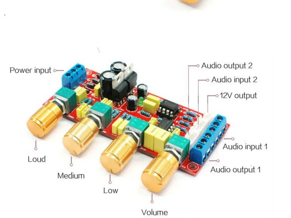 NE5532 OP-AMP HIFI усилитель предусилитель громкости тон эквалайзер плата управления DIY наборы или готовой продукции прозрачный корпус