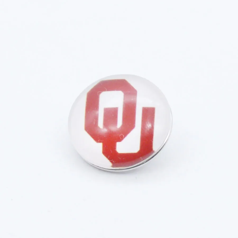 18MM Защелкивающаяся Кнопка Oklahoma Sooners Подвески сменные кнопки браслет футбольные фанаты подарок Paty день рождения - Окраска металла: 18MM
