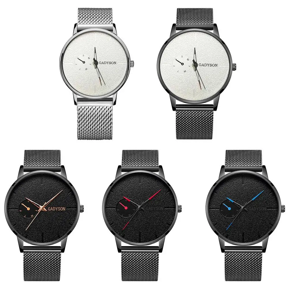 

Fashion Men Stainless Steel Mesh Strap Color Splice Analog Quartz Wrist Watch New
