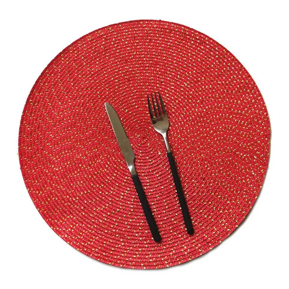 New PP Wire Woven Mat Kitchen Dinner Handmade Pad Children's Table Round Oval Woven Placemat New PP Wire Woven Mat Kitchen Dinner Handmade Pad Children's Table Round Oval Woven Placemat