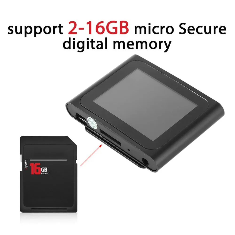 Portable 1.8 Inch LCD Screen Display 6th Generation Music Media Video Movie FM Radio MP4 Player Support 2-16GB Micro SD TF Card