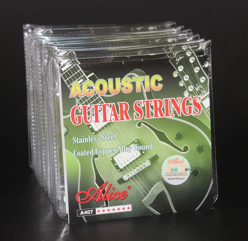 10 Sets Alice A407 L Stainless Steel Copper Alloy Folk Acoustic Guitar