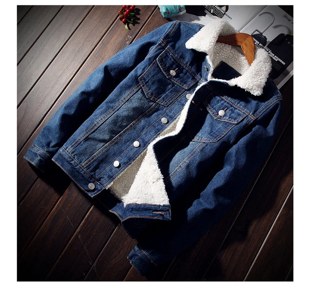 DIMUSI Winter Mens Denim Jackets Fashion Men Fleece Thick