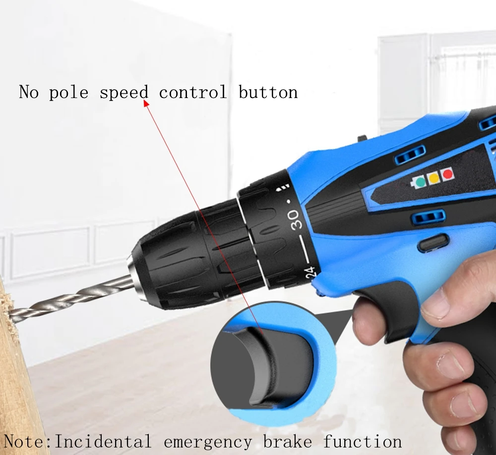 HIMOSKWA Lithium electric drill charging hand drill small hand gun drill multifunctional household electric screwdriver