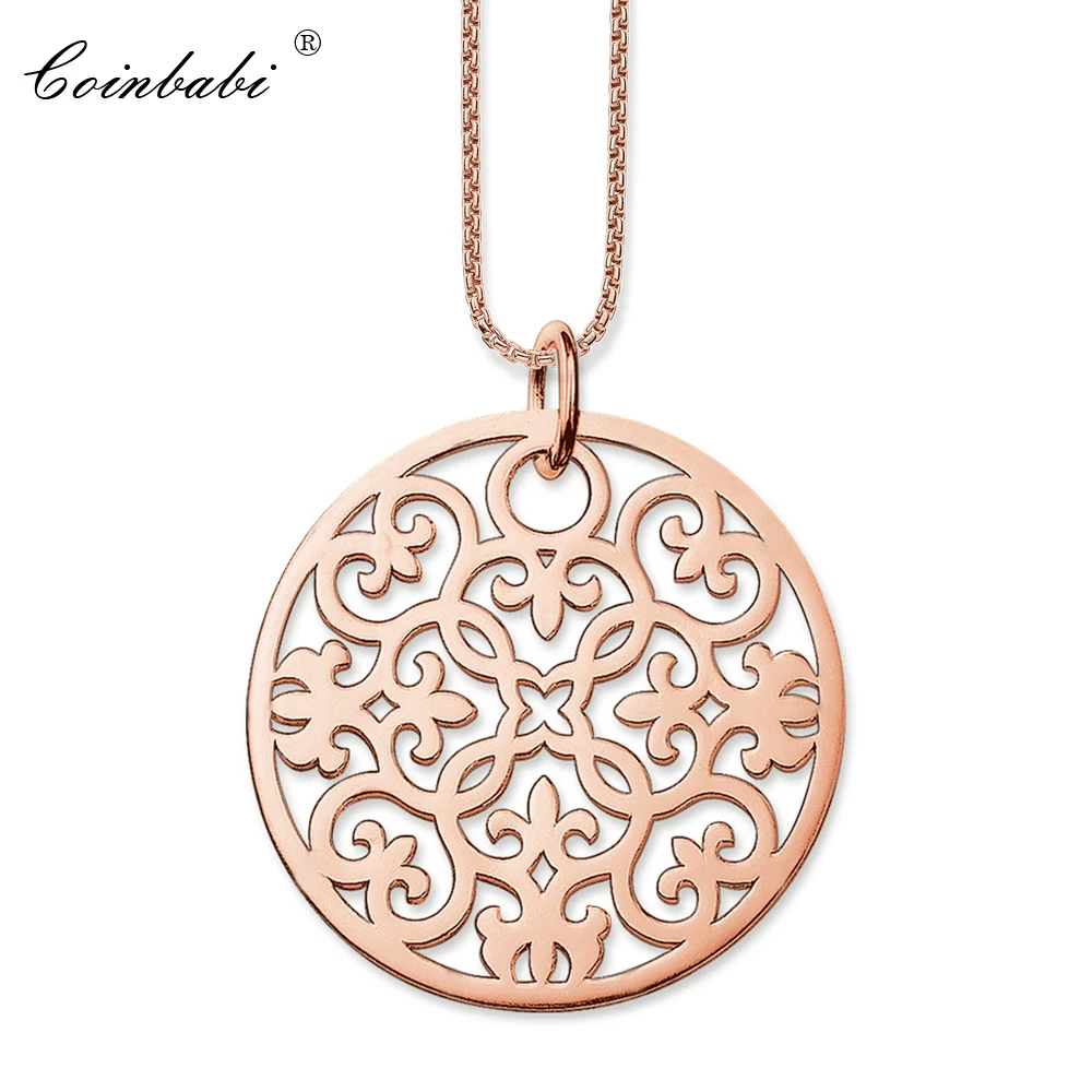 

Necklace Rose Gold Color Ornament Link Chain Soul Gift For Women, Thomas Style Glam TS 925 Sterling Silver Fashion Jewelry