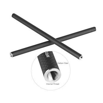 

15mm Carbon Fiber Rods Built-in connection thread for 15mm Rail Support System, LCD Light, Follow Focus, Matte Box