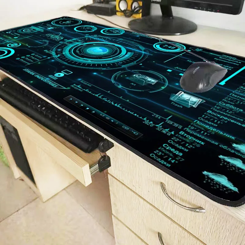Mairuige 900x400 мм большой размер игровой коврик для мыши черный Блокировка края