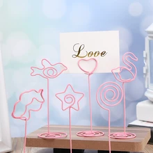 Модный металлический держатель карточки с именем гостя крутая Свадебная настольная декорация фотопапка романтичная, в форме сердца зажимы подставка