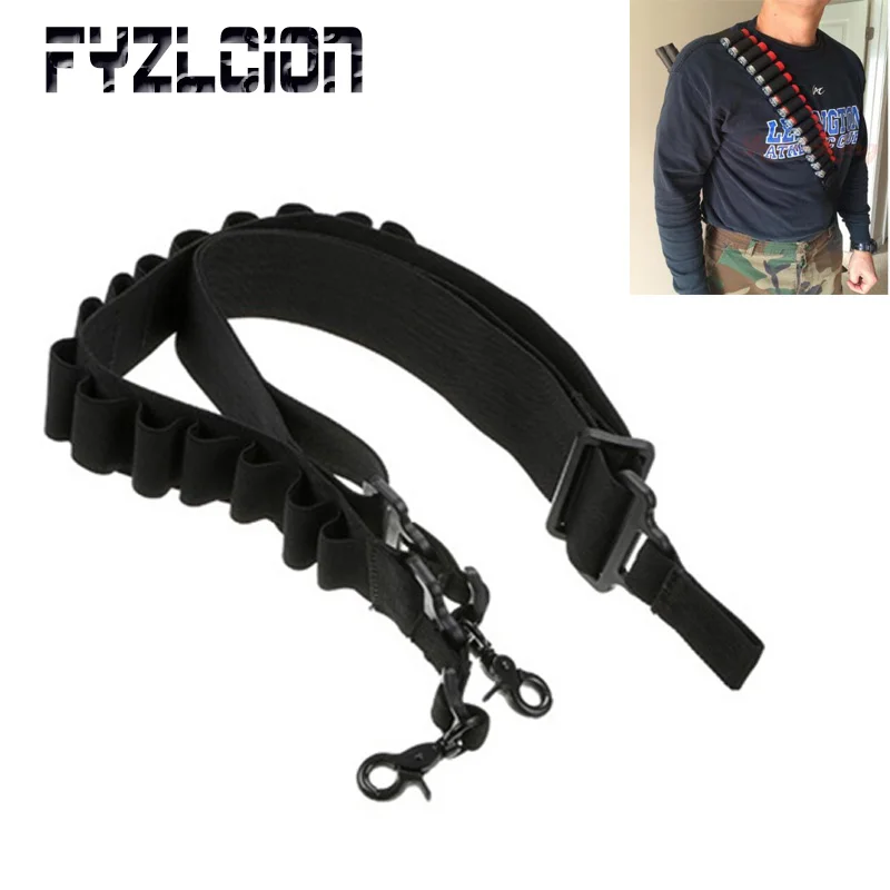 

Tactical Hunting Adjustable Shotgun Ammo 14 Shell Ammo Holder Bandolier 12Ga 20Ga Two Points Tactical Paintball Gun Accessories