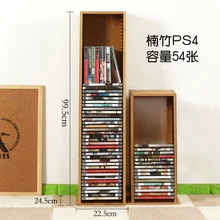 Support de stockage en bambou de haute capacité pour CD, DVD, jeux PS4, disque Blu-ray, noir, support de réception de CD