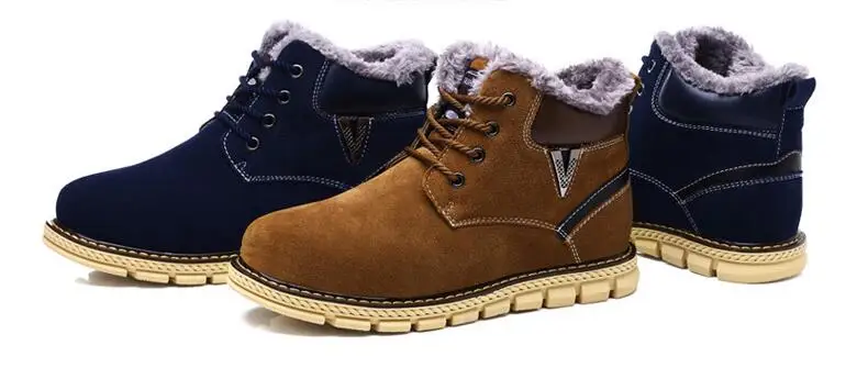 Мужские ботинки; модные зимние плюшевые ботильоны для мужчин; теплые зимние ботинки; ботильоны; H68