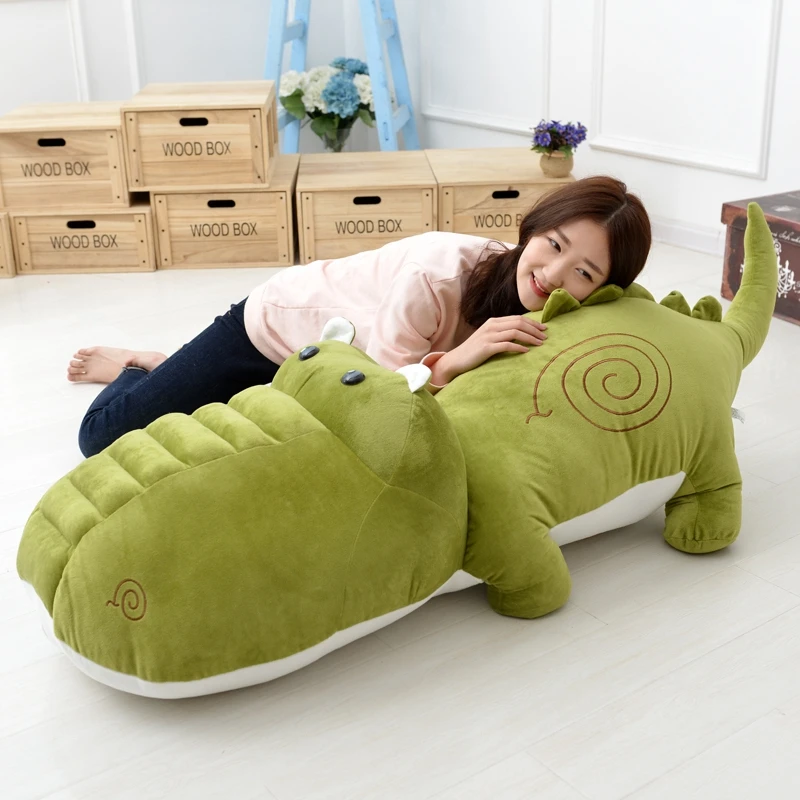 Dorimytrader Large Cuddly  Animal Crocodile Plush Toy Big Stuffed Soft Cartoon Alligator Pillow Children Play Doll Lover Gift 160cm 140cm 120cm 100cm DY50009 (17)