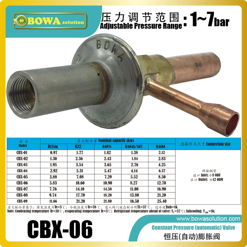 

Automatic expansion valve is fixed orifice, wide adjustable evaporating pressure range setting, replace throttling capilliary