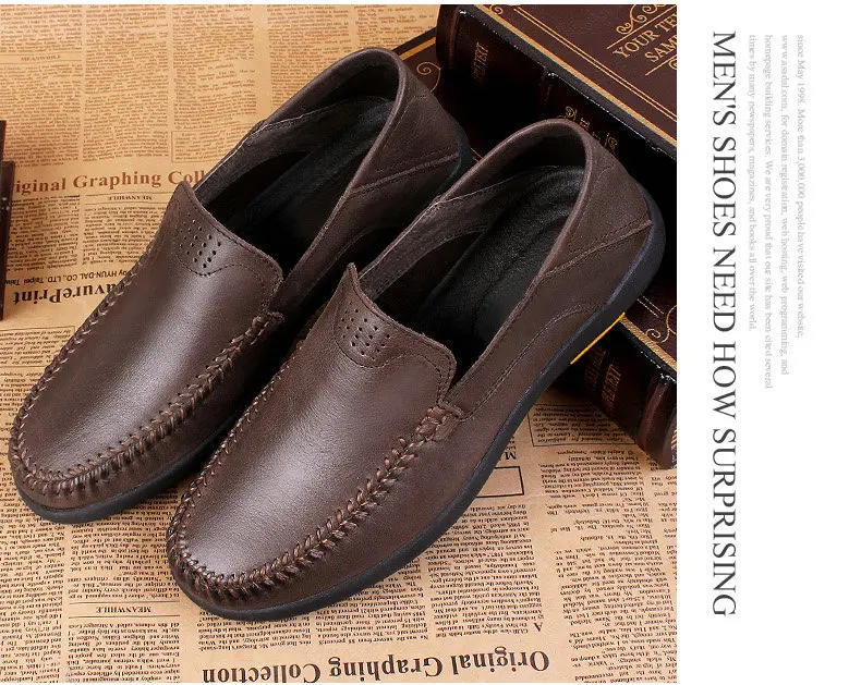Fashion Italian Shoes Men Leather Mocassins Driver Sapato Masculino