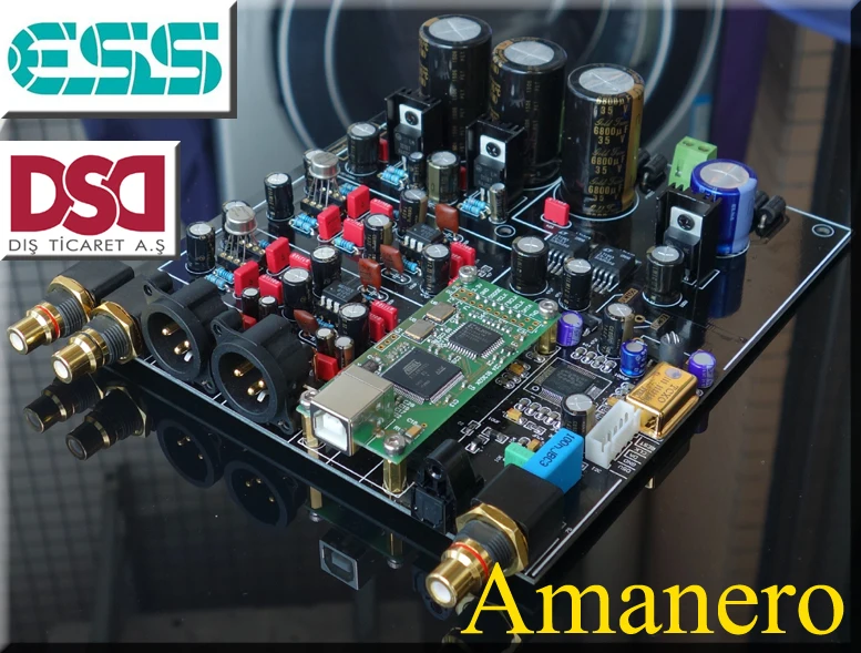 Free ship TOP Audio DAC ES9018 ES9028 ES9028PRO DAC Decoder board Support XMOS / Amanero I2S USB Input / XLR balanced Output