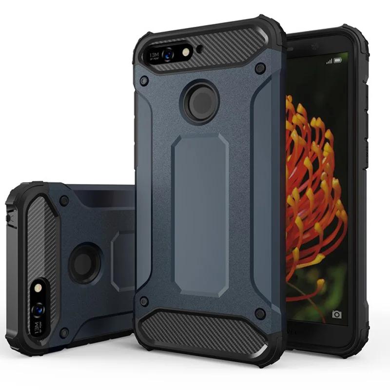 Чехол для Huawei Y6 2018 чехол Prime противоударный Прочный силиконовый армированный