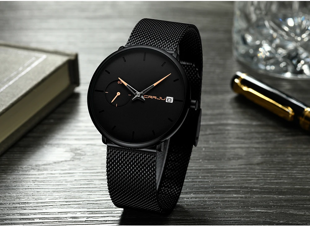 Лидер продаж Модные CRRJU часы для мужчин водонепроницаемые мужские часы Роскошные хронограф спортивные часы Relogio Masculino Reloj Hombre