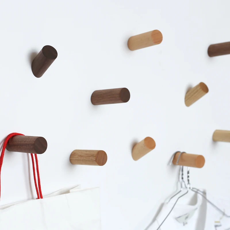 Wood Wall Hanger Wooden Wall Robe Hooks Coat Hanger Wall Organizer