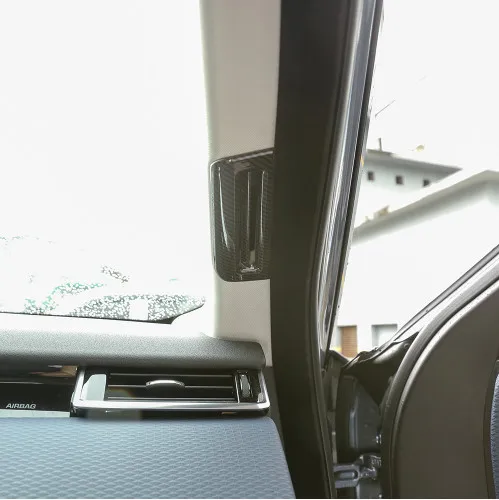 Углерода волокно стиль ABS пластик наклейка стойки Чехлы для мангала отделкой Landrover Range Rover велар автомобилей интимные аксессуары 2 шт