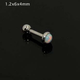 Surgical Steel Opal Stone Septum Nose Ring Opal Ball Closure Nipple Tragus Eyebrow Lip Belly Piercing Earring Body Jewelry