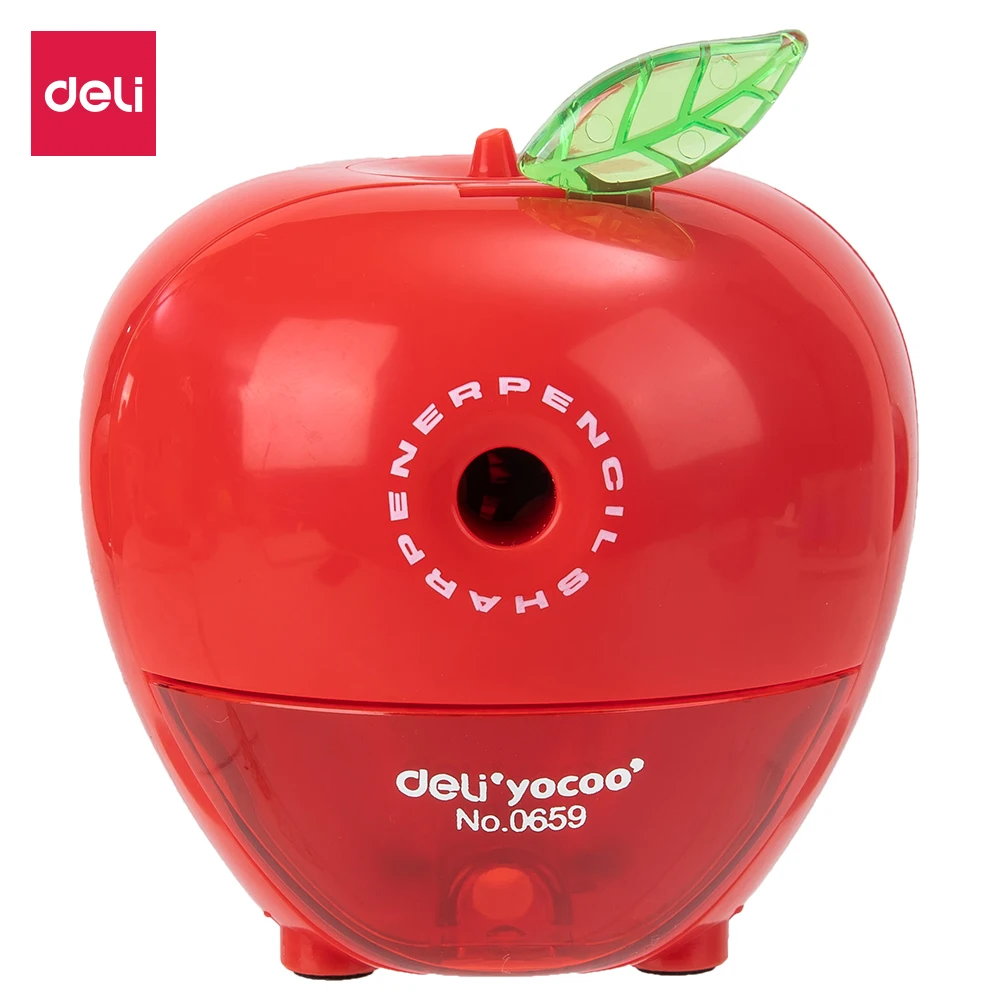 

Deli Apple Rotary Pencil Sharpener ABS shell Zinc alloy Steel blade School Rotary Sharpener E0659