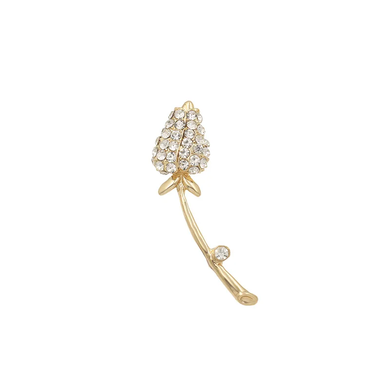 

WEIMANJINGDIAN Brand Elegant Crystal Rhinestones Leaf Plant Brooch Pins for Women in Gold / Silver Colors
