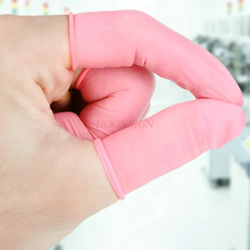 100 шт Розовый латексный набор пальцев одноразовый набор для очистки пальцев от пыли Электроника промышленная красота маникюр резиновый чехол