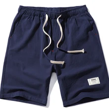 Бренд SexeMara Горячие большие размеры Мужские Короткие штаны Летние льняные мужские шорты для пляжа короткие бермуды шорты брендовые Большие размеры